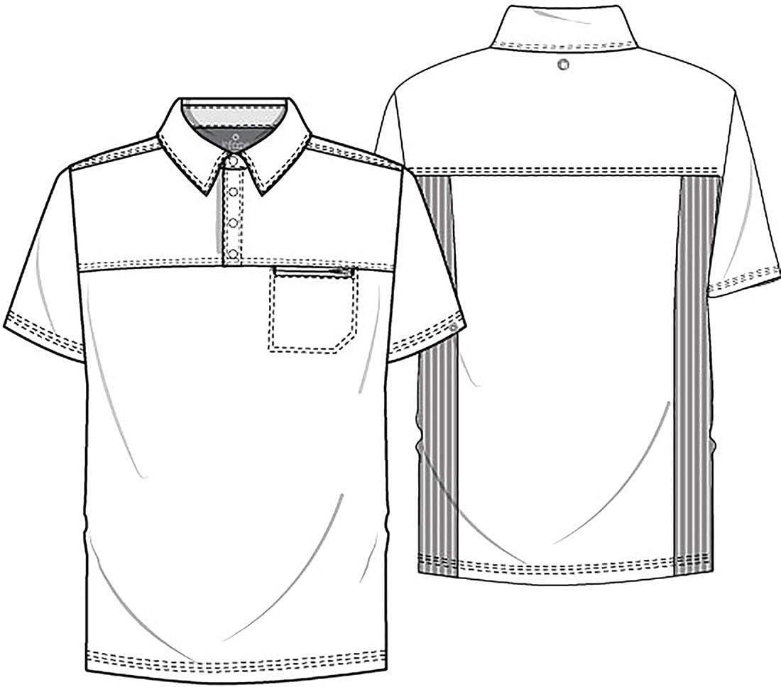 imageCherokee Infinity Mens Scrub Polo Top Zip Chest Pocket Moisture Wicking WrinkleResistant 360 Stretch CK825ANavy