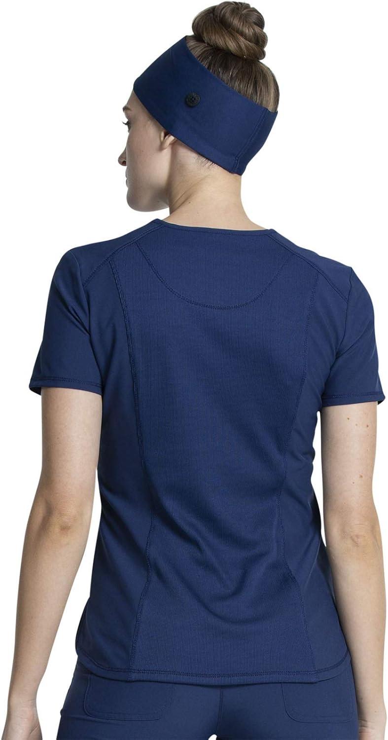imageCherokee Infinity VNeck Nurse Scrub Top for Women with RibKnit Panel and Tuckable CK687ANavy