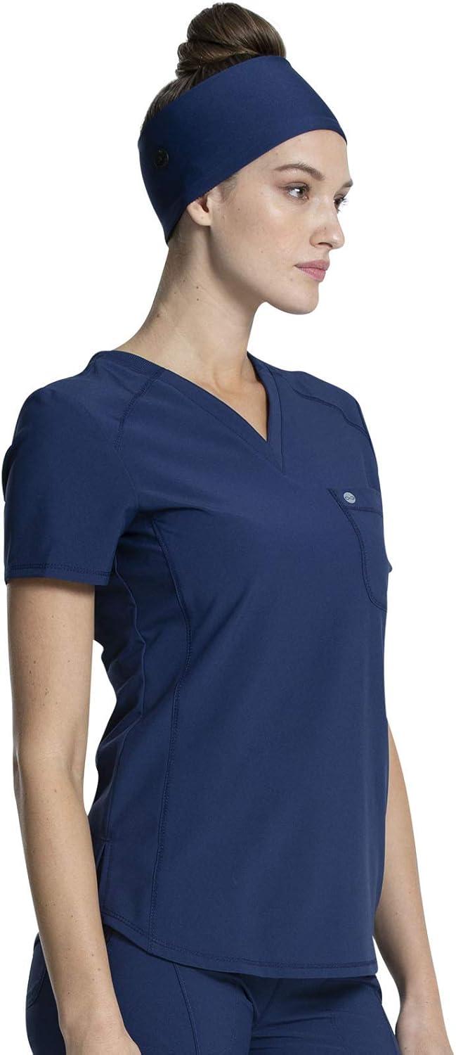 imageCherokee Infinity VNeck Nurse Scrub Top for Women with RibKnit Panel and Tuckable CK687ANavy