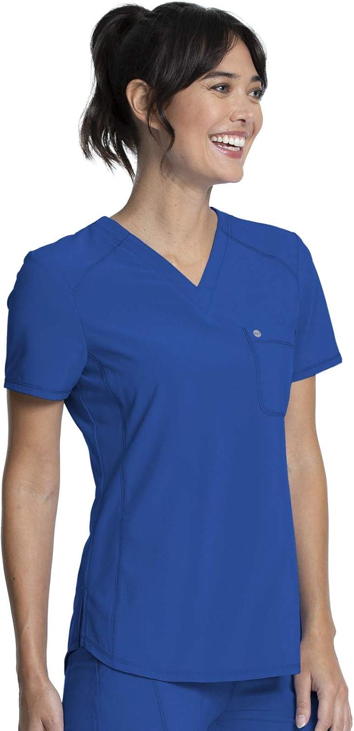 imageCherokee Infinity VNeck Nurse Scrub Top for Women with RibKnit Panel and Tuckable CK687ARoyal