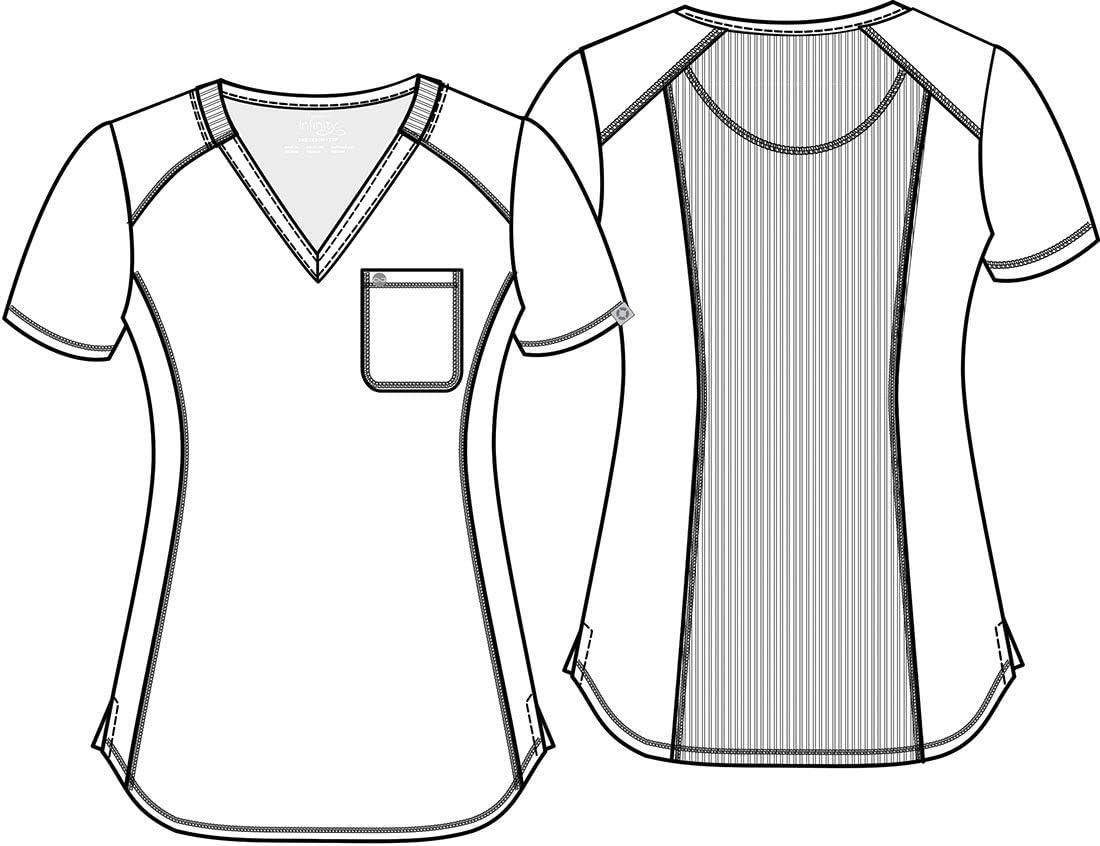 imageCherokee Infinity VNeck Nurse Scrub Top for Women with RibKnit Panel and Tuckable CK687ARoyal