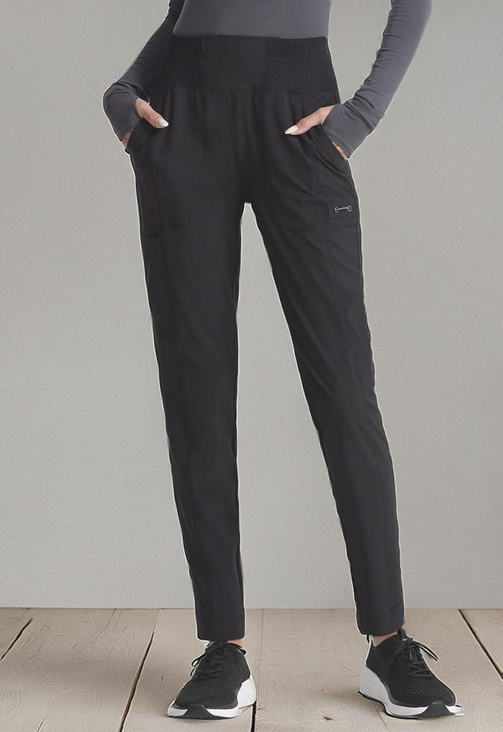 imageCherokee Infinity Womens High Rise Skinny Scrub Pants 5 Pockets Moisture Wicking Easy Care PROTX2 amp 360 Stretch CK067ABlack