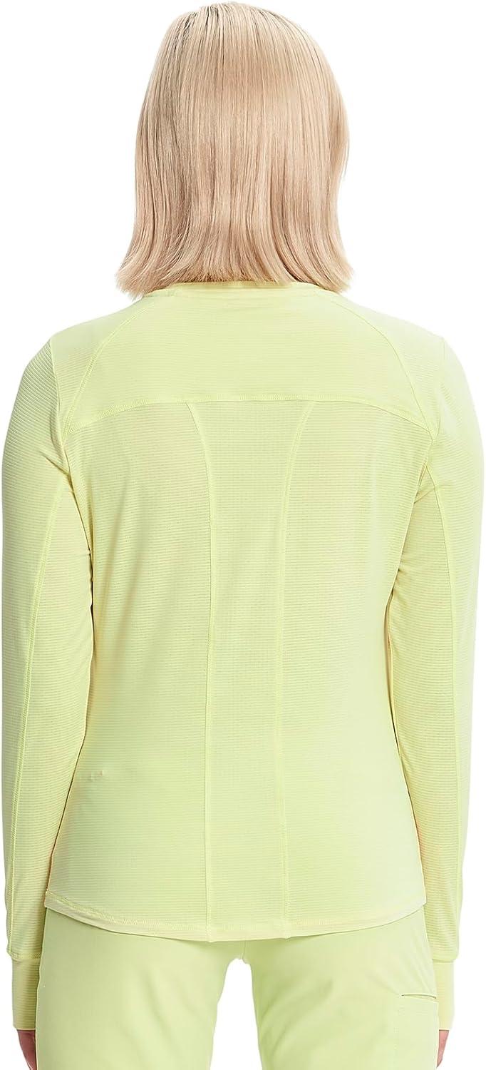 imageCherokee Infinity Womens Long Sleeve Underscrub Top Thumbhole Cuffs Moisture Wicking 360 Stretch Fabric Undertee IN641Green Energy