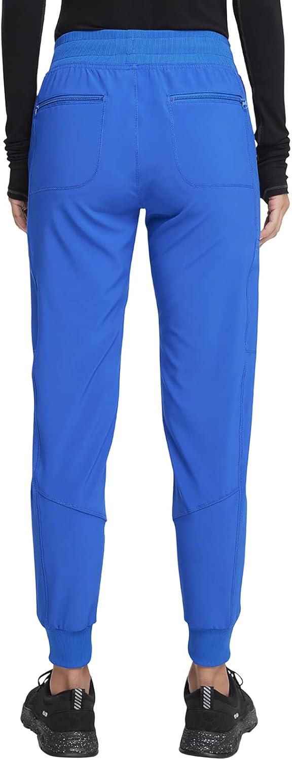 imageCherokee Infinity Womens Mid Rise Jogger Scrub Pants RibKnit Waist 6 Pockets 360 Stretch MoistureWicking CK080ARoyal