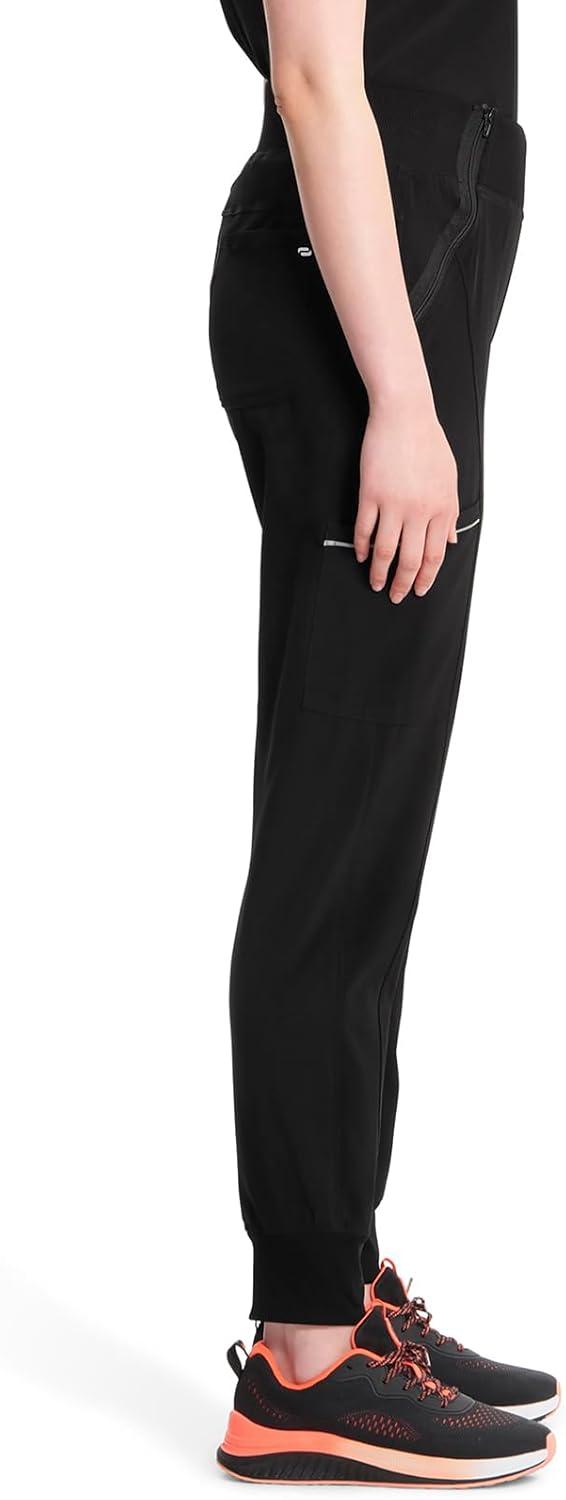 imageCherokee Infinity Womens Scrub Jogger Pants Mid Rise Moisture Wicking WrinkleResistant 360 Stretch 5 Pockets CK110ABlack