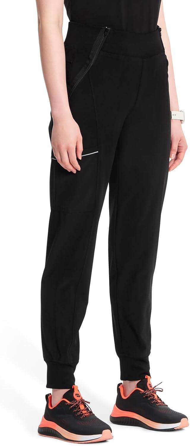 imageCherokee Infinity Womens Scrub Jogger Pants Mid Rise Moisture Wicking WrinkleResistant 360 Stretch 5 Pockets CK110ABlack