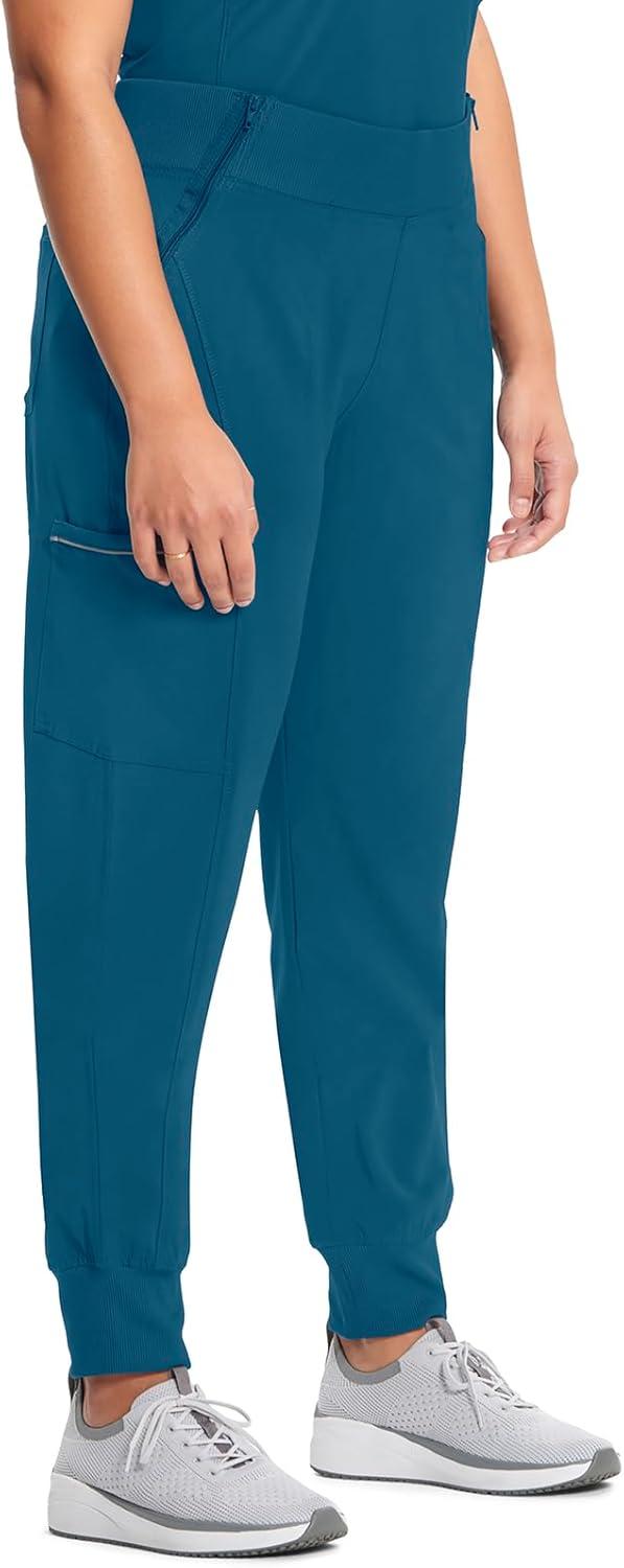 imageCherokee Infinity Womens Scrub Jogger Pants Mid Rise Moisture Wicking WrinkleResistant 360 Stretch 5 Pockets CK110ACaribbean Blue
