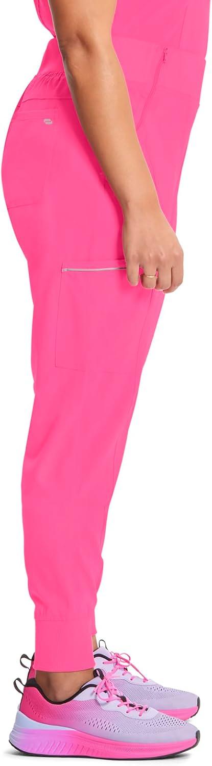 imageCherokee Infinity Womens Scrub Jogger Pants Mid Rise Moisture Wicking WrinkleResistant 360 Stretch 5 Pockets CK110ACarmine Pink