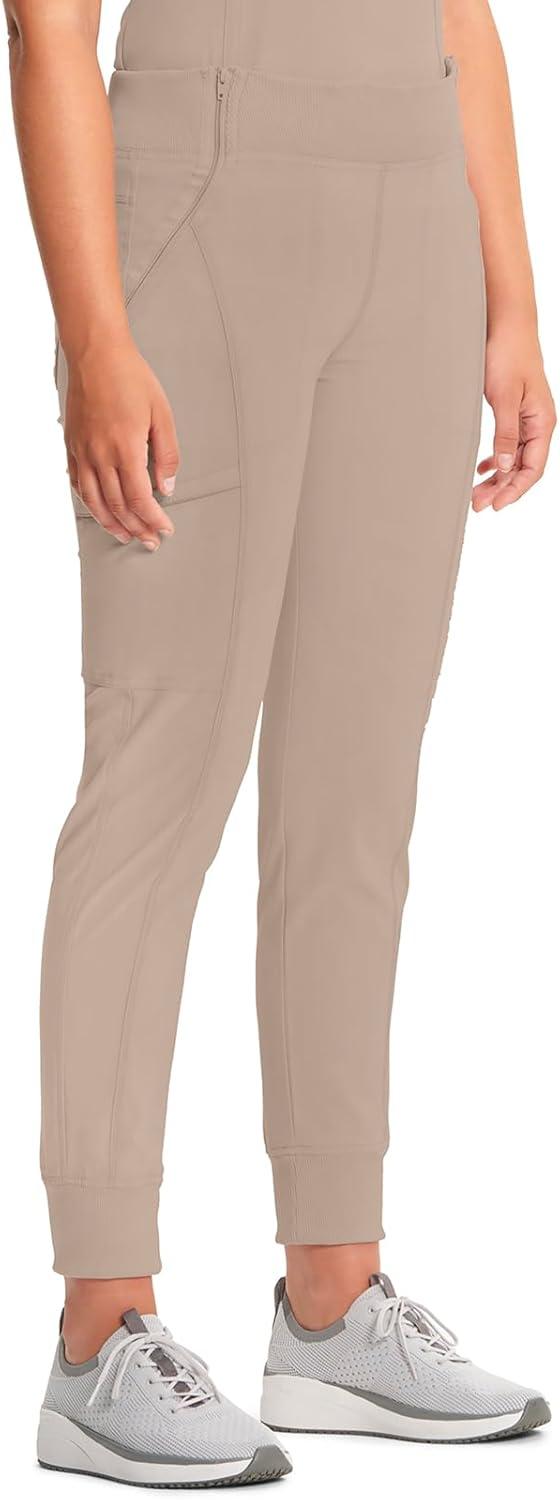 imageCherokee Infinity Womens Scrub Jogger Pants Mid Rise Moisture Wicking WrinkleResistant 360 Stretch 5 Pockets CK110AKhaki