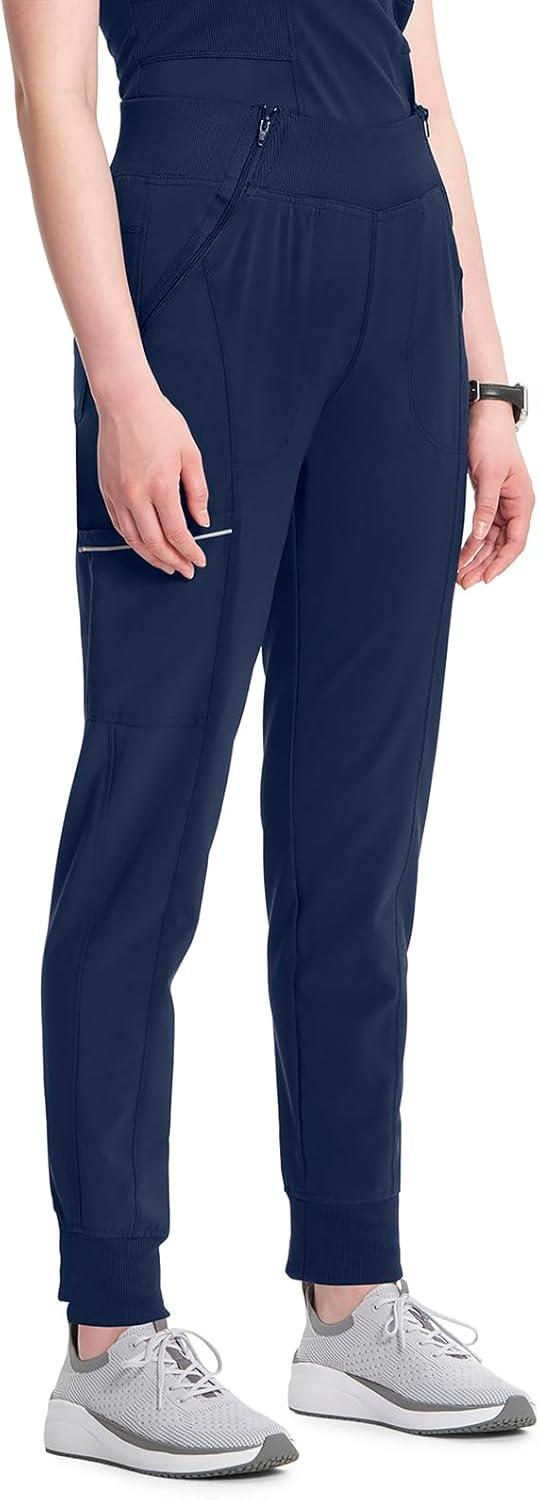 imageCherokee Infinity Womens Scrub Jogger Pants Mid Rise Moisture Wicking WrinkleResistant 360 Stretch 5 Pockets CK110ANavy