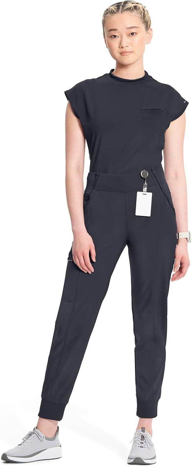imageCherokee Infinity Womens Scrub Jogger Pants Mid Rise Moisture Wicking WrinkleResistant 360 Stretch 5 Pockets CK110APewter
