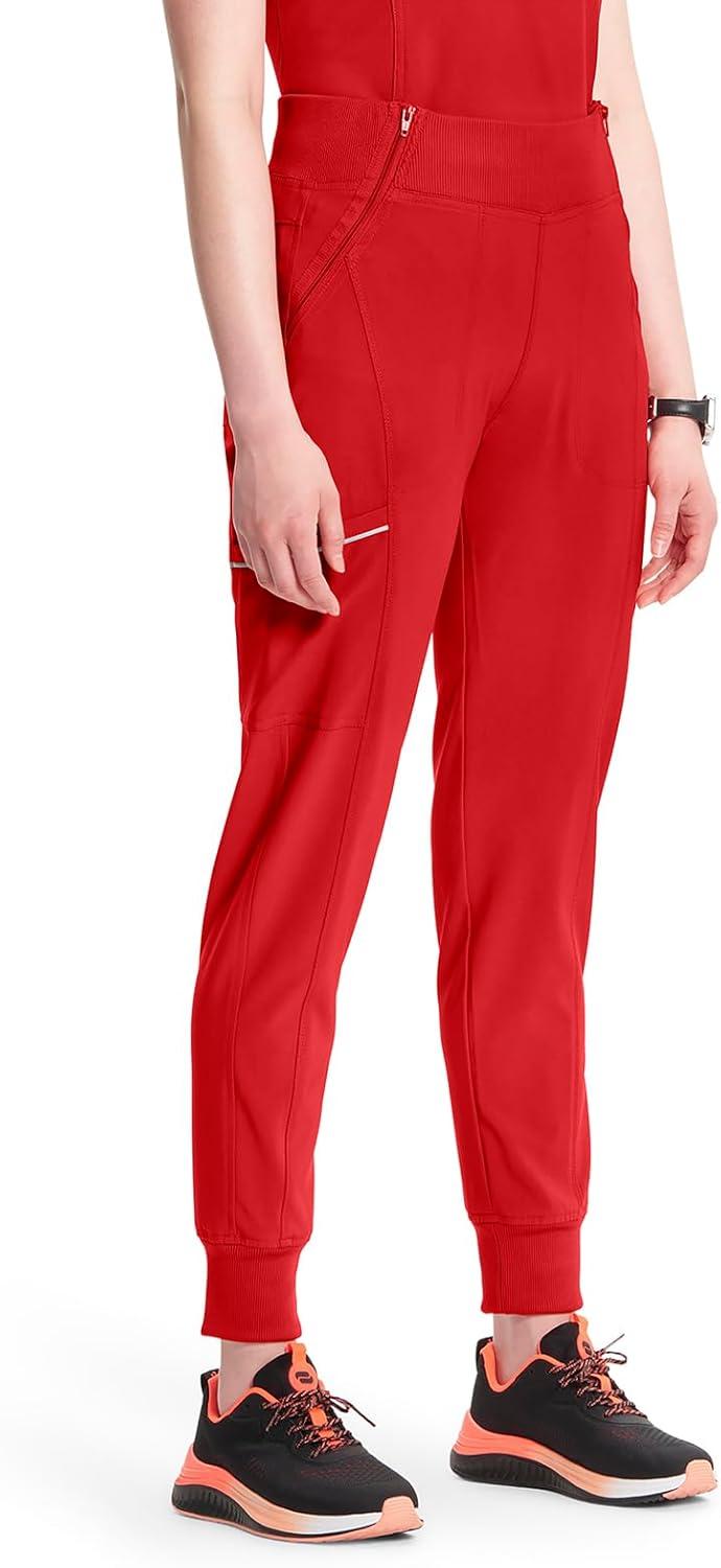 imageCherokee Infinity Womens Scrub Jogger Pants Mid Rise Moisture Wicking WrinkleResistant 360 Stretch 5 Pockets CK110ARed