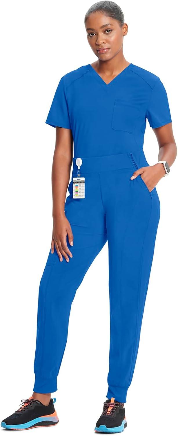 imageCherokee Infinity Womens Scrub Jogger Pants Mid Rise Moisture Wicking WrinkleResistant 360 Stretch 5 Pockets CK110ARoyal