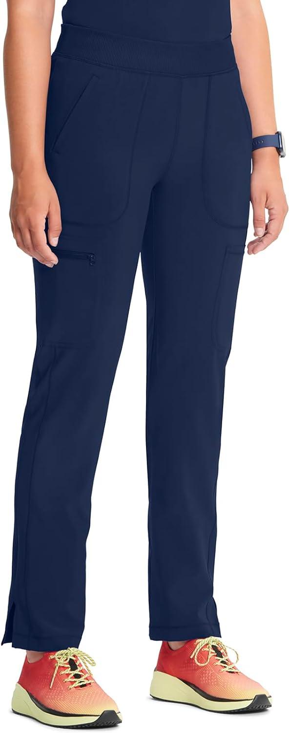 imageCherokee Infinity Womens Scrub Pant Mid Rise Tapered Leg Pullon Bottom with Moisture Wicking amp 360 Stretch Fabric CK065ANavy