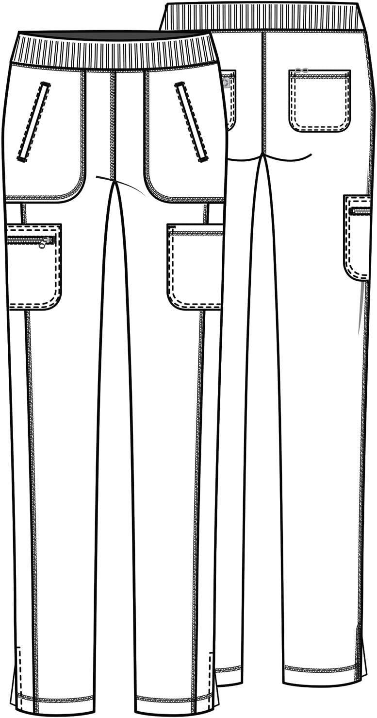 imageCherokee Infinity Womens Scrub Pant Mid Rise Tapered Leg Pullon Bottom with Moisture Wicking amp 360 Stretch Fabric CK065ANavy