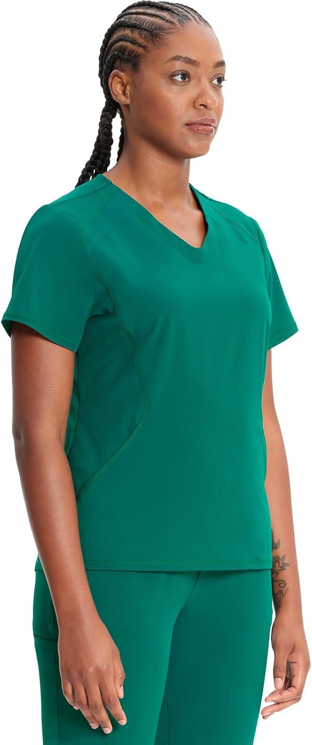 imageCherokee Infinity Womens VNeck Scrub Top Kangaroo Pocket HighLow Hem RibKnit Panels amp PROTX2 Technology IN620AHunter