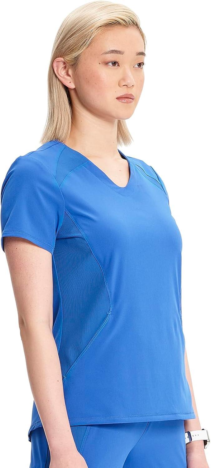 imageCherokee Infinity Womens VNeck Scrub Top Kangaroo Pocket HighLow Hem RibKnit Panels amp PROTX2 Technology IN620ARoyal