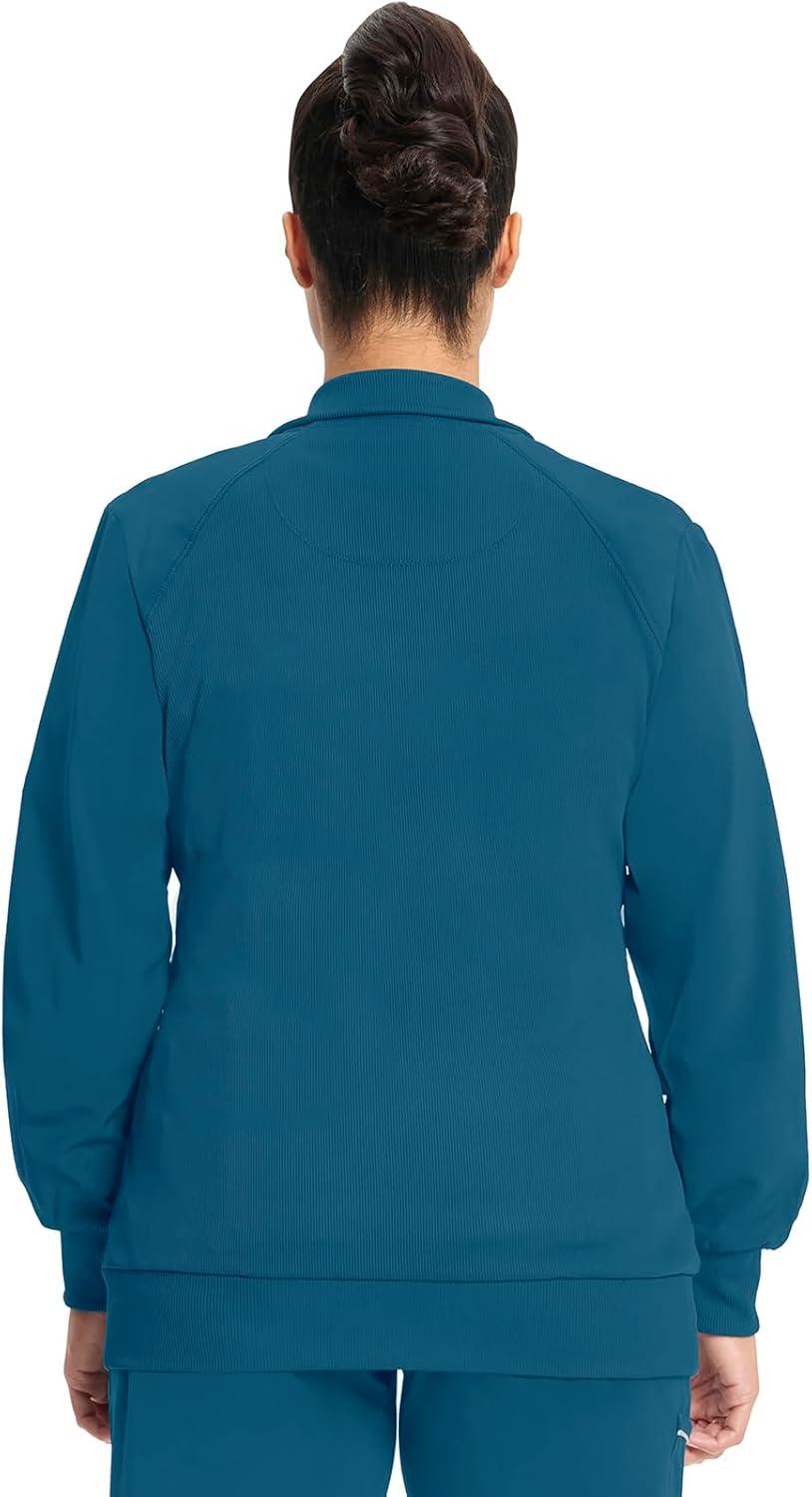 imageCherokee Infinity Womens Zip Front Jacket With 2 Pockets Contemporary Fit Back Shoulder Yokes amp Front Princess Seams 2391ACaribbean Blue