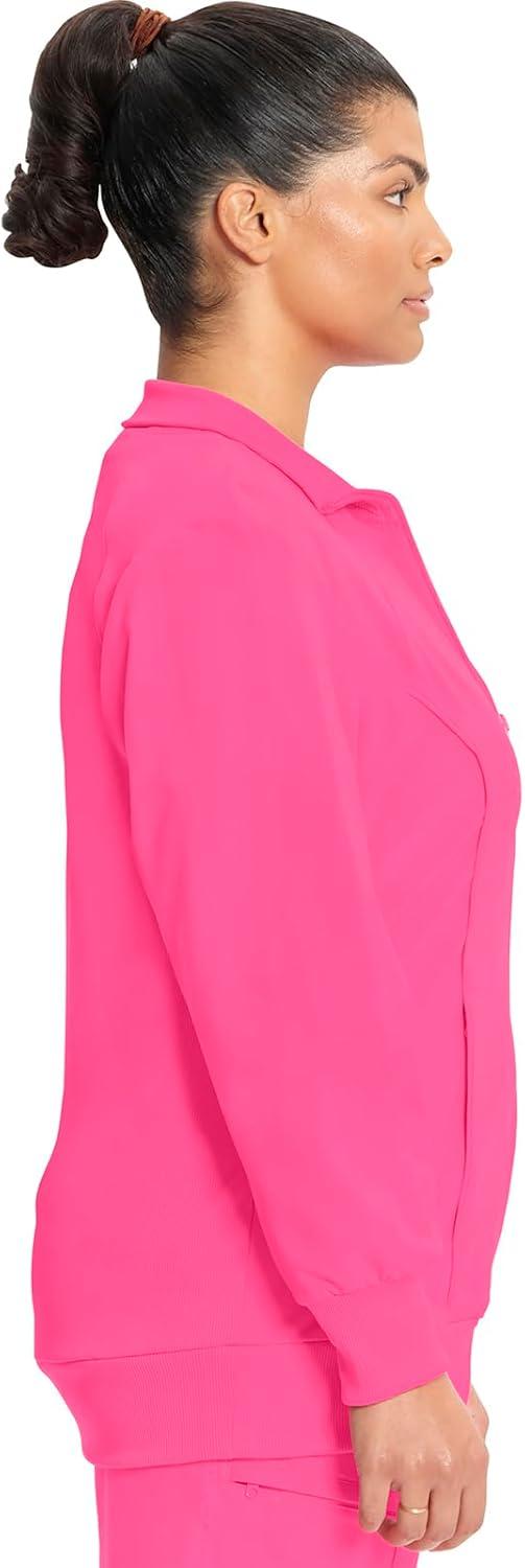 imageCherokee Infinity Womens Zip Front Jacket With 2 Pockets Contemporary Fit Back Shoulder Yokes amp Front Princess Seams 2391ACarmine Pink