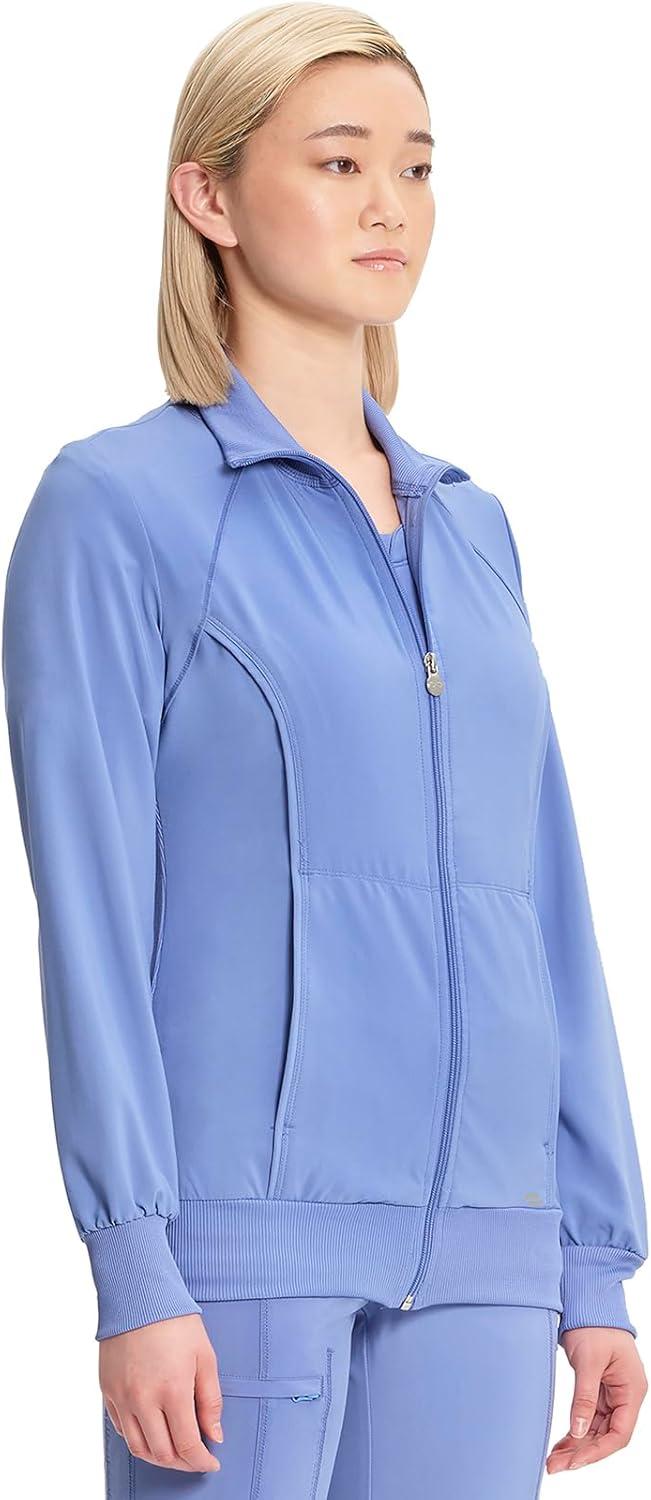 imageCherokee Infinity Womens Zip Front Jacket With 2 Pockets Contemporary Fit Back Shoulder Yokes amp Front Princess Seams 2391ACiel
