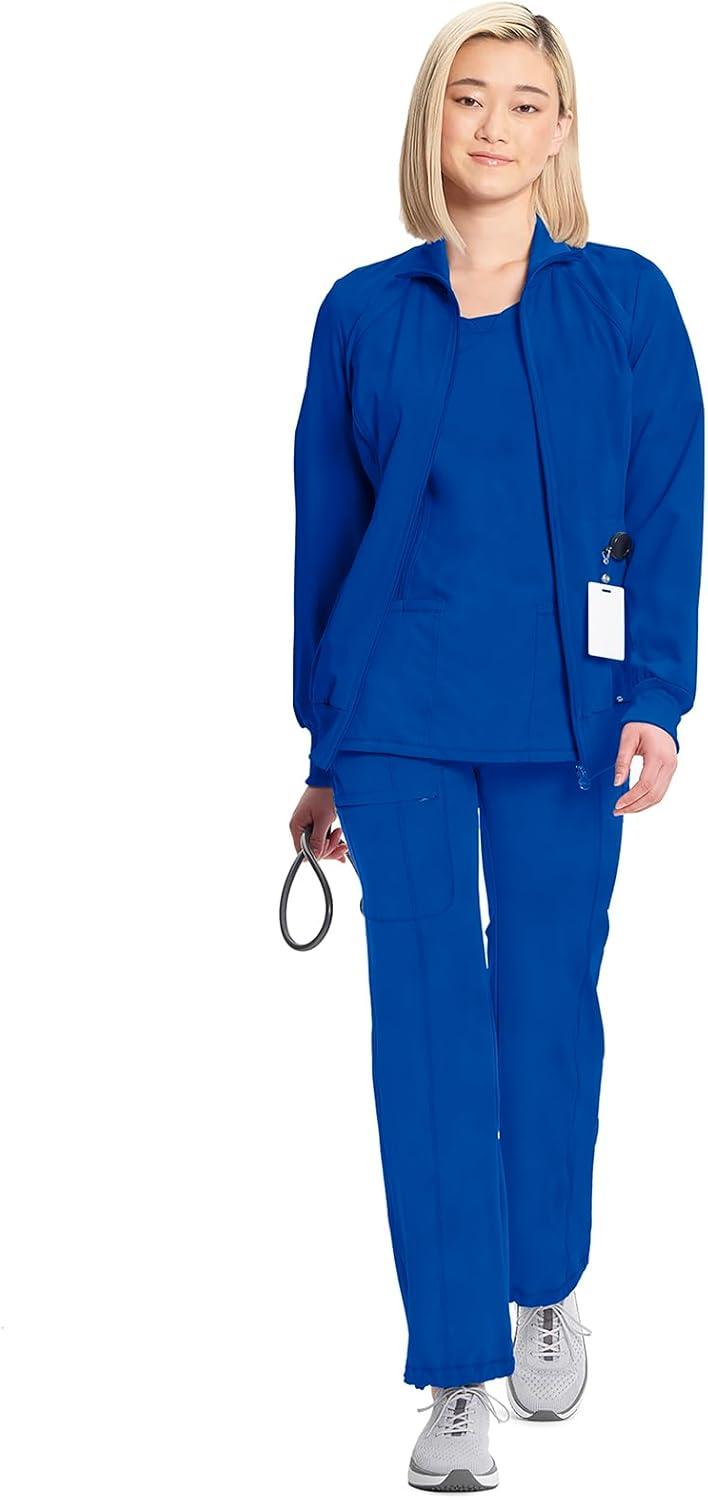 imageCherokee Infinity Womens Zip Front Jacket With 2 Pockets Contemporary Fit Back Shoulder Yokes amp Front Princess Seams 2391AGalaxy Blue