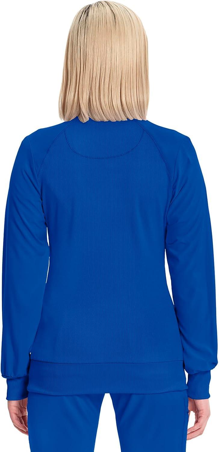 imageCherokee Infinity Womens Zip Front Jacket With 2 Pockets Contemporary Fit Back Shoulder Yokes amp Front Princess Seams 2391AGalaxy Blue
