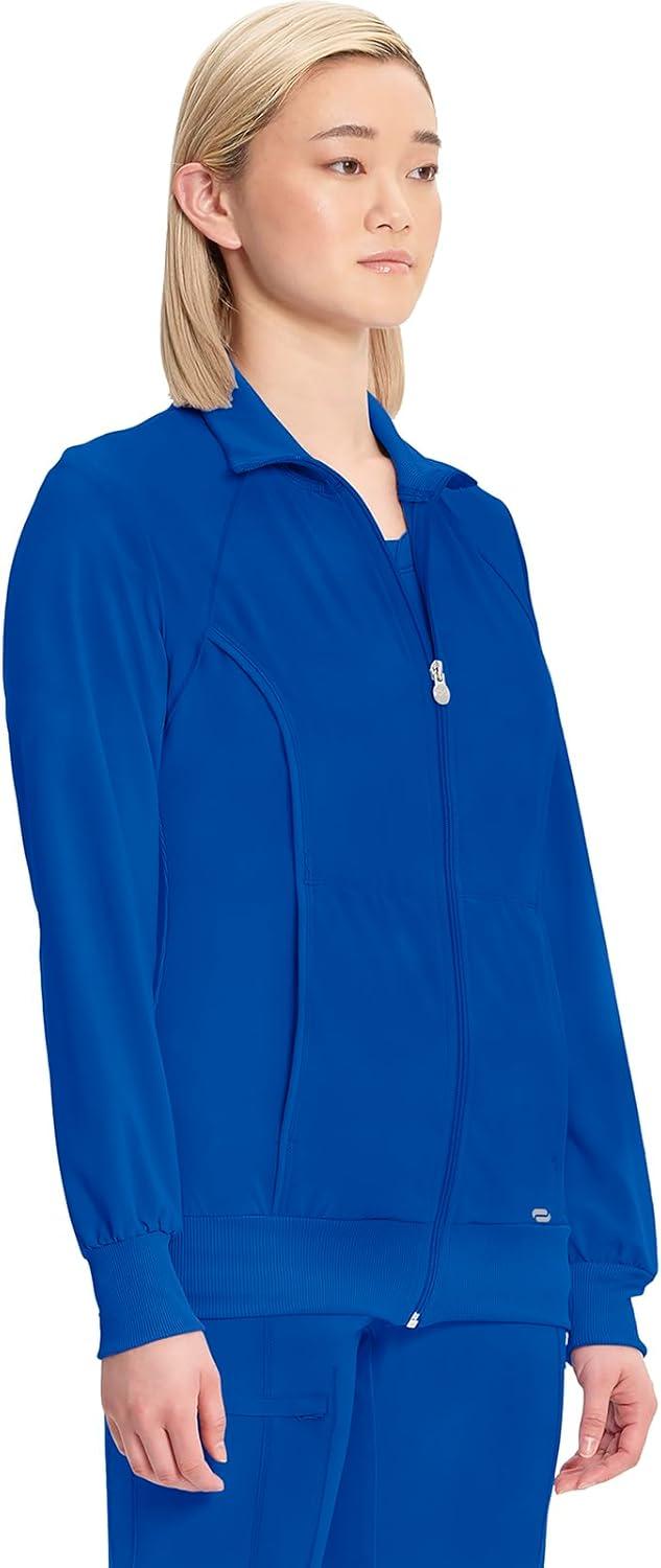 imageCherokee Infinity Womens Zip Front Jacket With 2 Pockets Contemporary Fit Back Shoulder Yokes amp Front Princess Seams 2391AGalaxy Blue