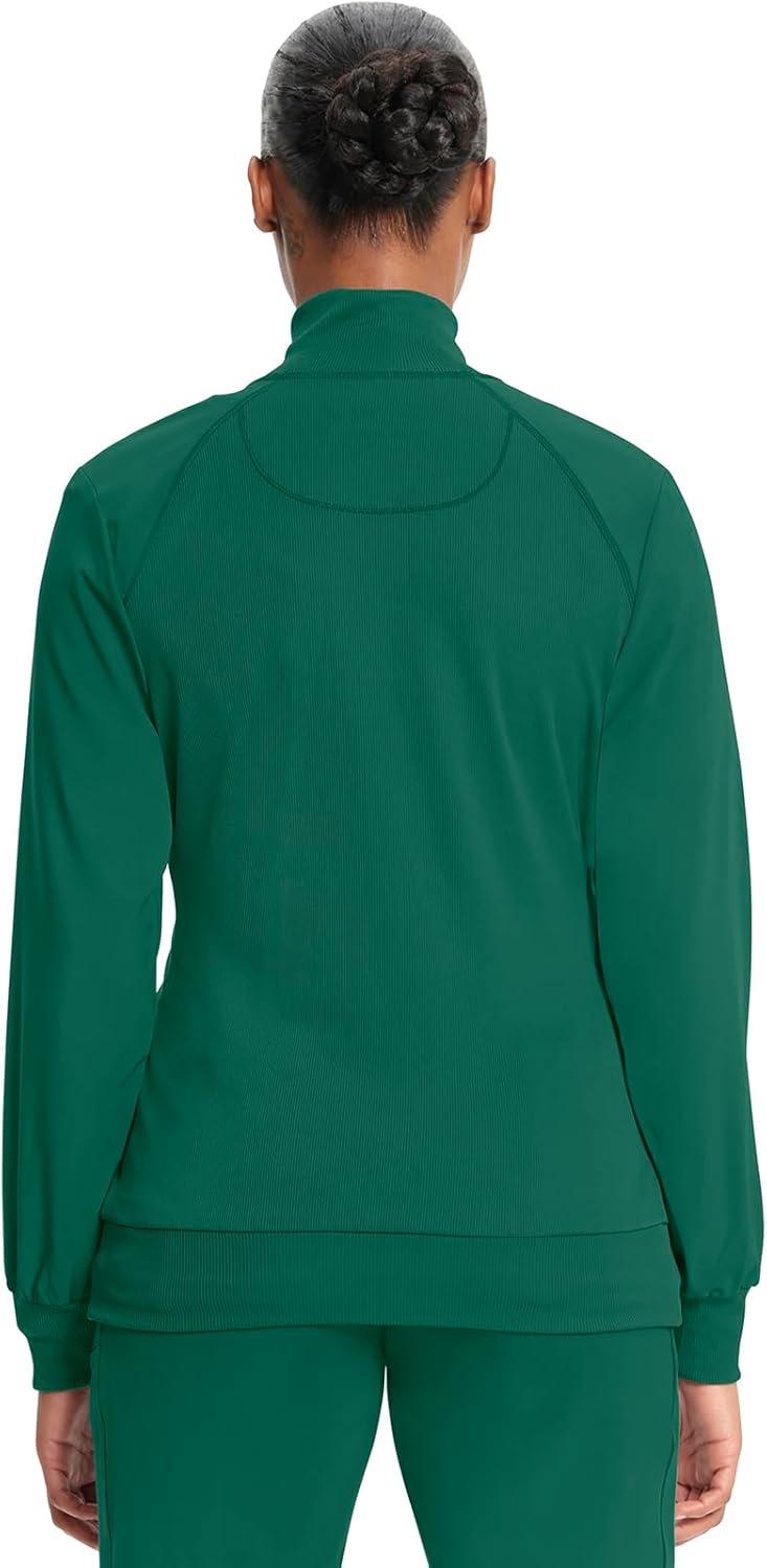 imageCherokee Infinity Womens Zip Front Jacket With 2 Pockets Contemporary Fit Back Shoulder Yokes amp Front Princess Seams 2391AHunter Green
