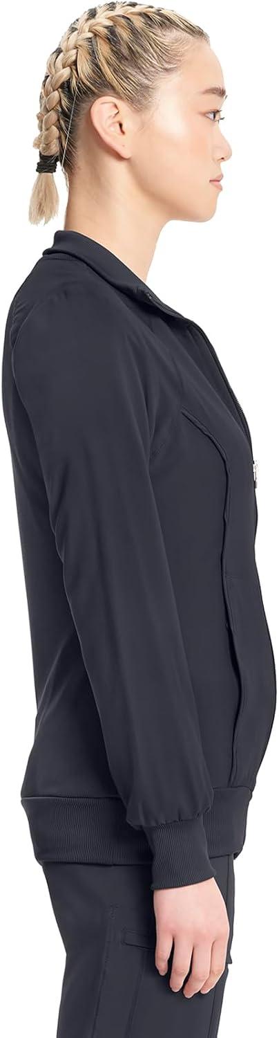 imageCherokee Infinity Womens Zip Front Jacket With 2 Pockets Contemporary Fit Back Shoulder Yokes amp Front Princess Seams 2391APewter