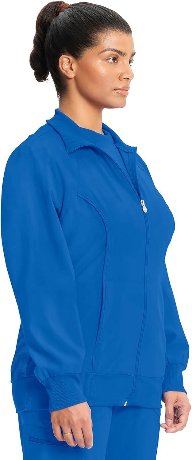 imageCherokee Infinity Womens Zip Front Jacket With 2 Pockets Contemporary Fit Back Shoulder Yokes amp Front Princess Seams 2391ARoyal