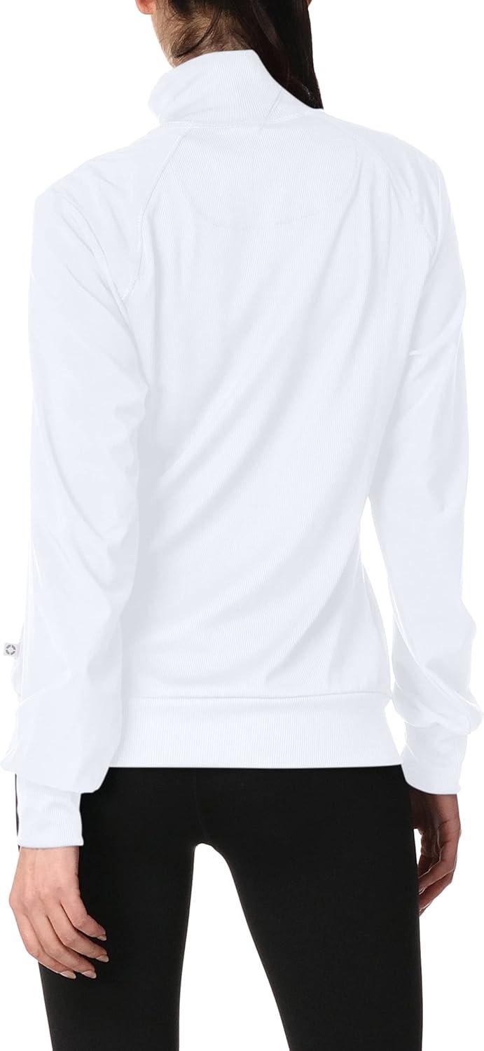 imageCherokee Infinity Womens Zip Front Jacket With 2 Pockets Contemporary Fit Back Shoulder Yokes amp Front Princess Seams 2391AWhite