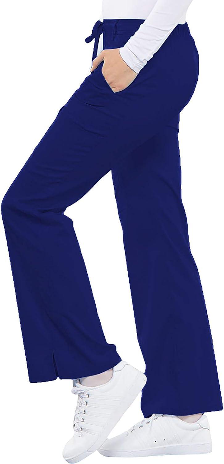 imageCherokee Luxe Women Scrubs Pant Low Rise Flare Leg Drawstring Cargo 21100Galaxy Blue