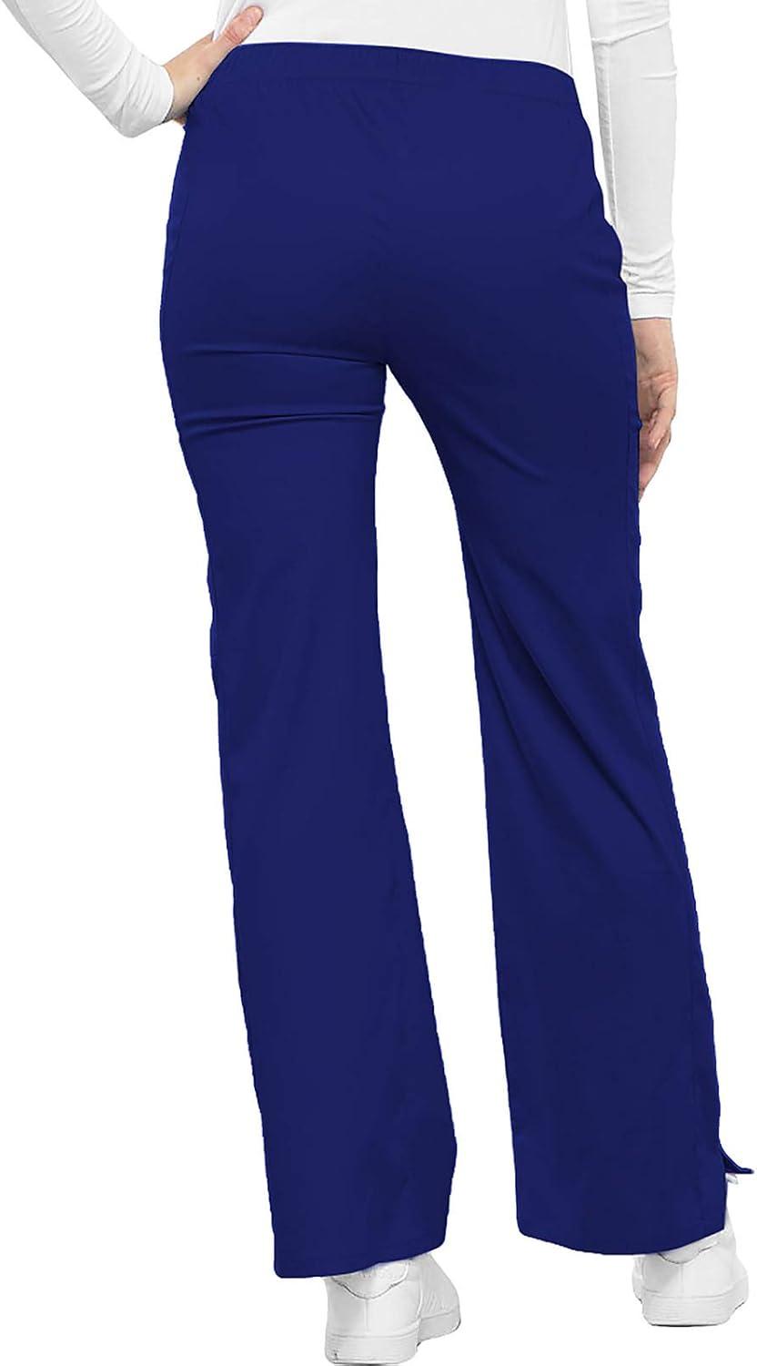 imageCherokee Luxe Women Scrubs Pant Low Rise Flare Leg Drawstring Cargo 21100Galaxy Blue
