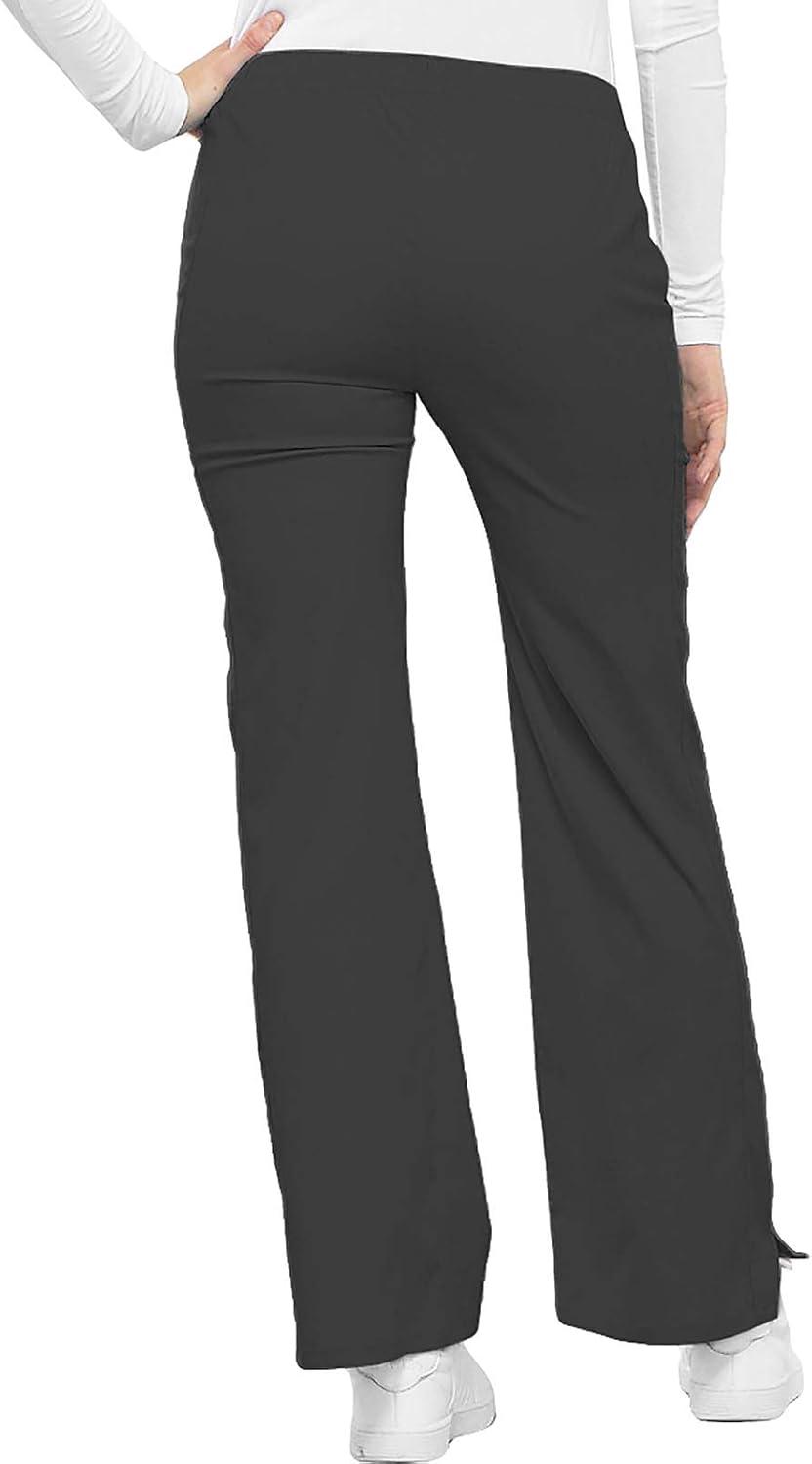 imageCherokee Luxe Women Scrubs Pant Low Rise Flare Leg Drawstring Cargo 21100Pewter