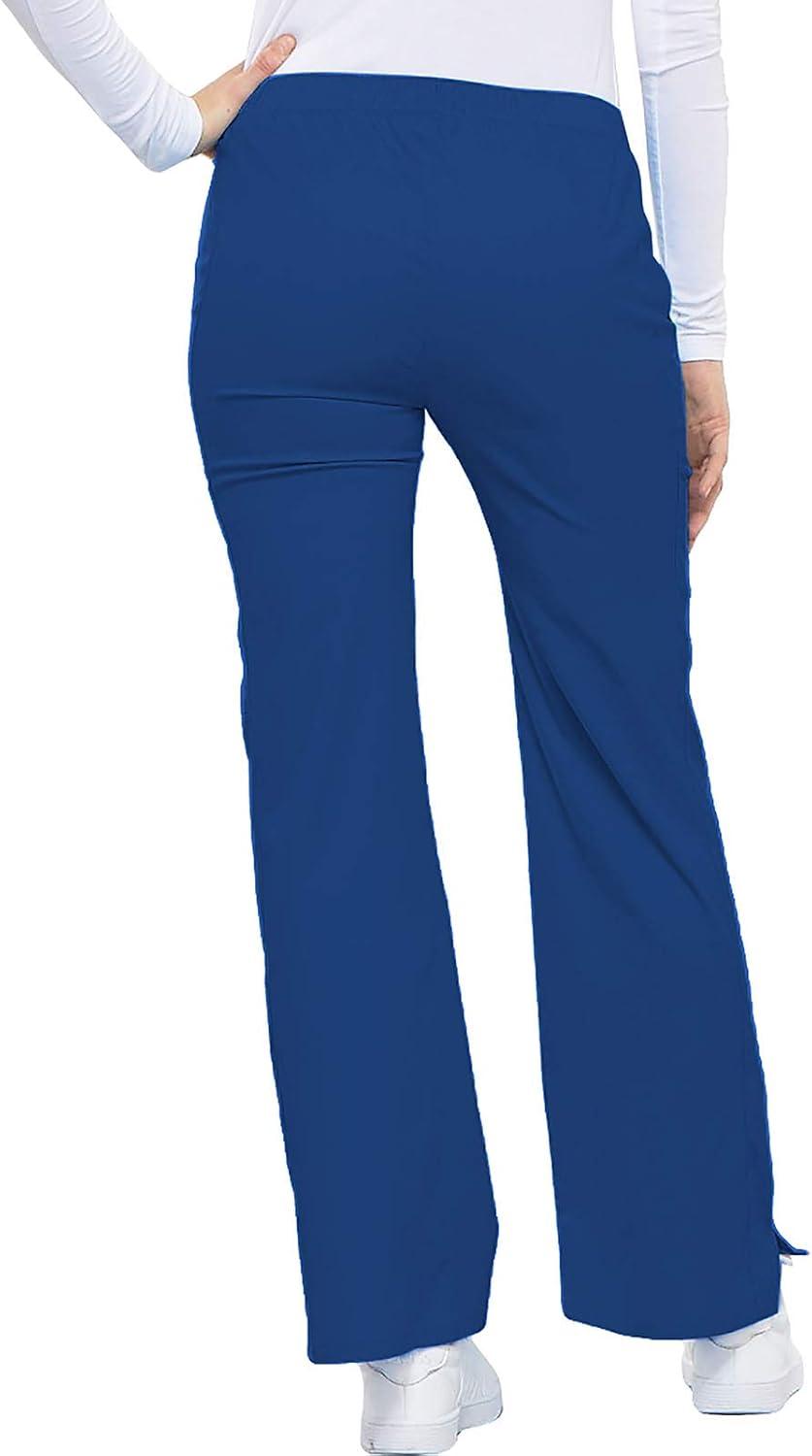 imageCherokee Luxe Women Scrubs Pant Low Rise Flare Leg Drawstring Cargo 21100Royal