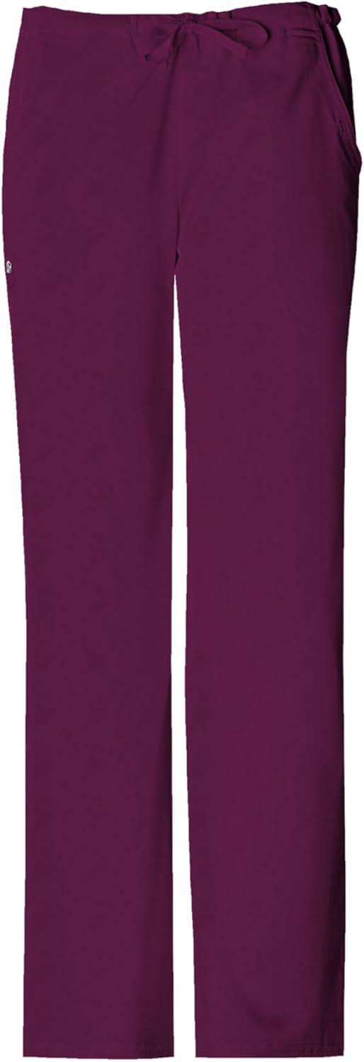 imageCherokee Luxe Women Scrubs Pant Low Rise Straight Leg Drawstring 1066Wine