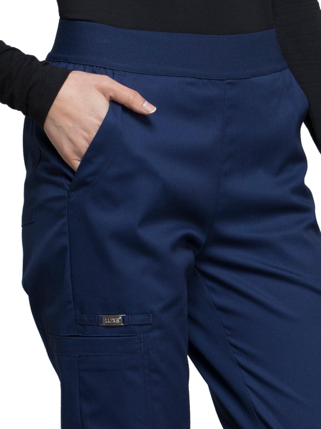 imageCherokee Luxe Women Scrubs Pant Natural Rise Tapered Leg CK040Navy