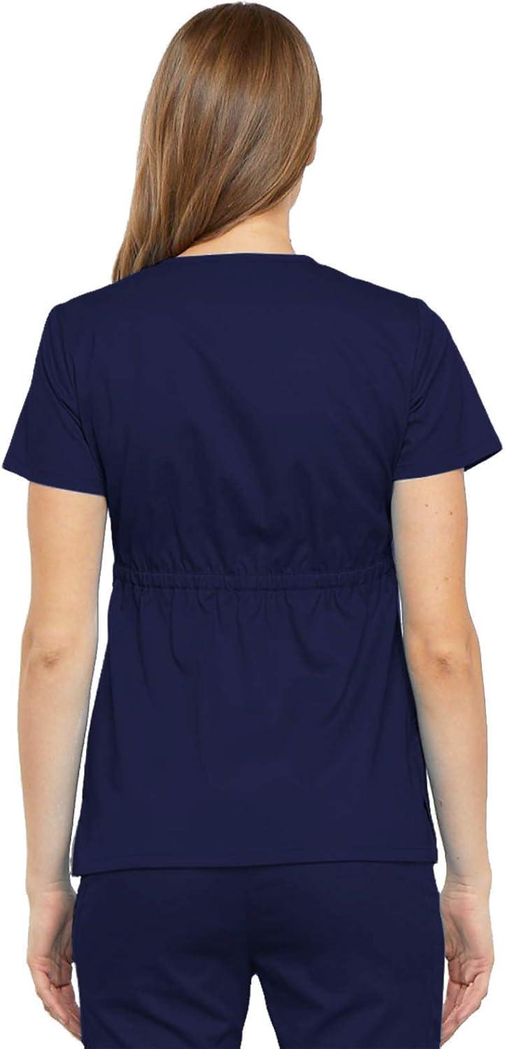imageCherokee Luxe Women Scrubs Top Empire Waist Mock Wrap 21701Navy