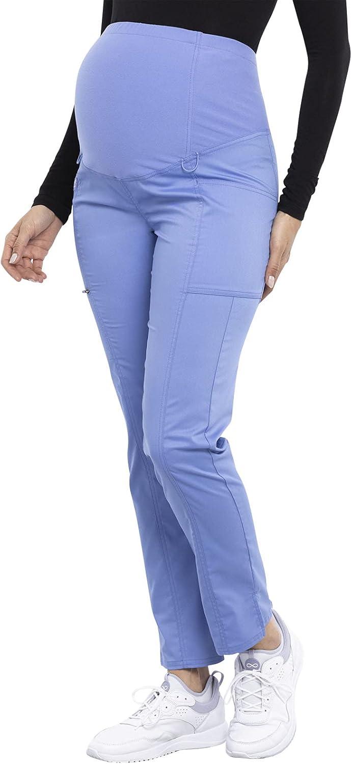 imageCherokee Maternity Scrub Pants for Women Straight Leg Bottoms with Belly Coverage Ultra Soft 2Way Stretch Fabric WW155Ciel