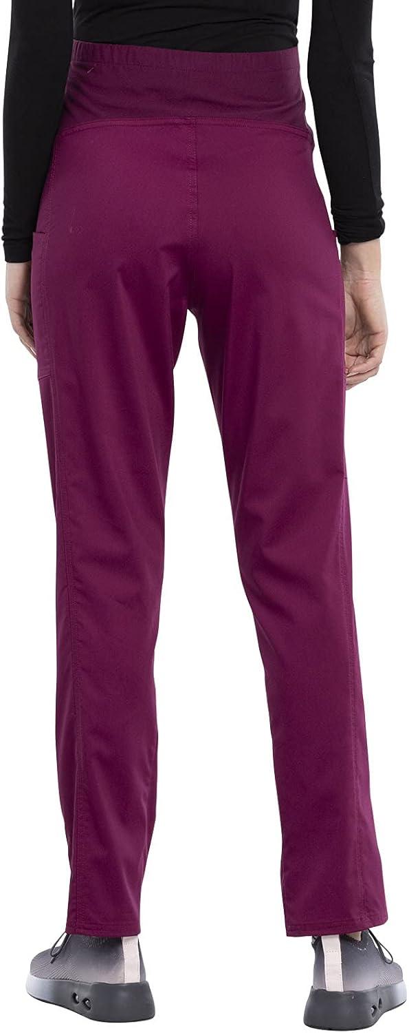 imageCherokee Maternity Scrub Pants for Women Straight Leg Bottoms with Belly Coverage Ultra Soft 2Way Stretch Fabric WW155Wine