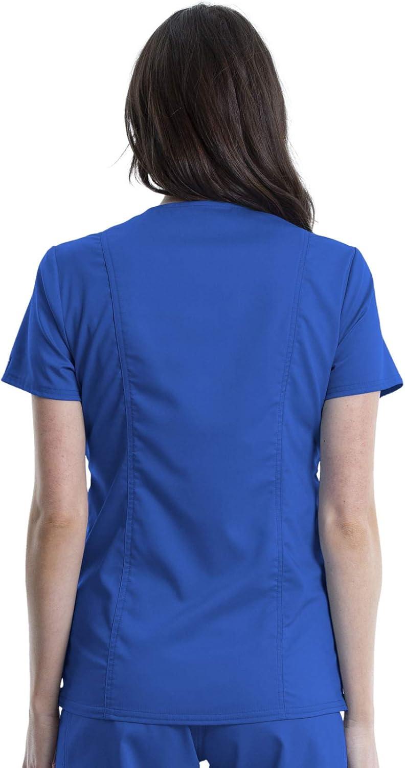 imageCherokee Maternity Scrub Top Mock Wrap with 2 Pockets Breathable and 2Way Stretch Fabric WW688Royal