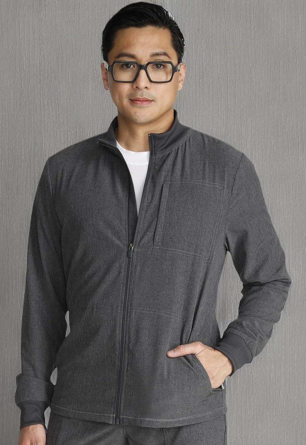 imageCherokee Men Scrubs Jacket Zip Front CK394AHeather Pewter