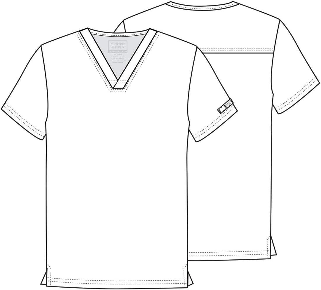 imageCherokee Men amp Women Scrubs Top Workwear Professionals Pocketless Tuckable VNeck WW605Pewter