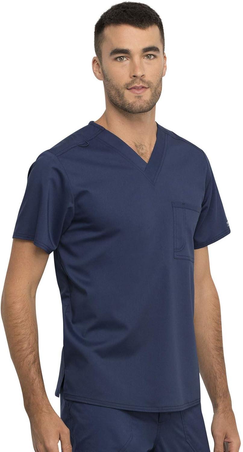 imageCherokee Men and Women Scrub Set Tuckable VNeck Top WW625 with Tapered Leg Drawstring Pant WW020Navy