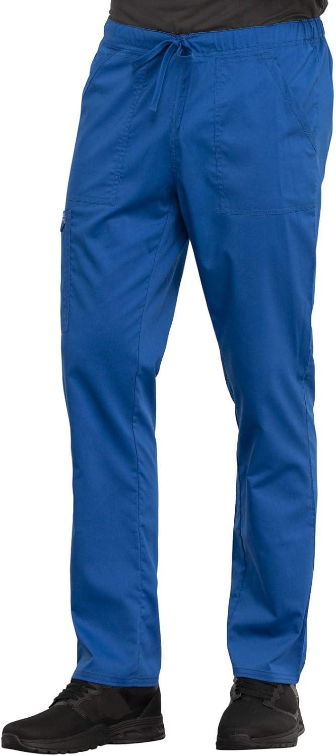imageCherokee Men and Women Scrub Set Tuckable VNeck Top WW625 with Tapered Leg Drawstring Pant WW020Royal