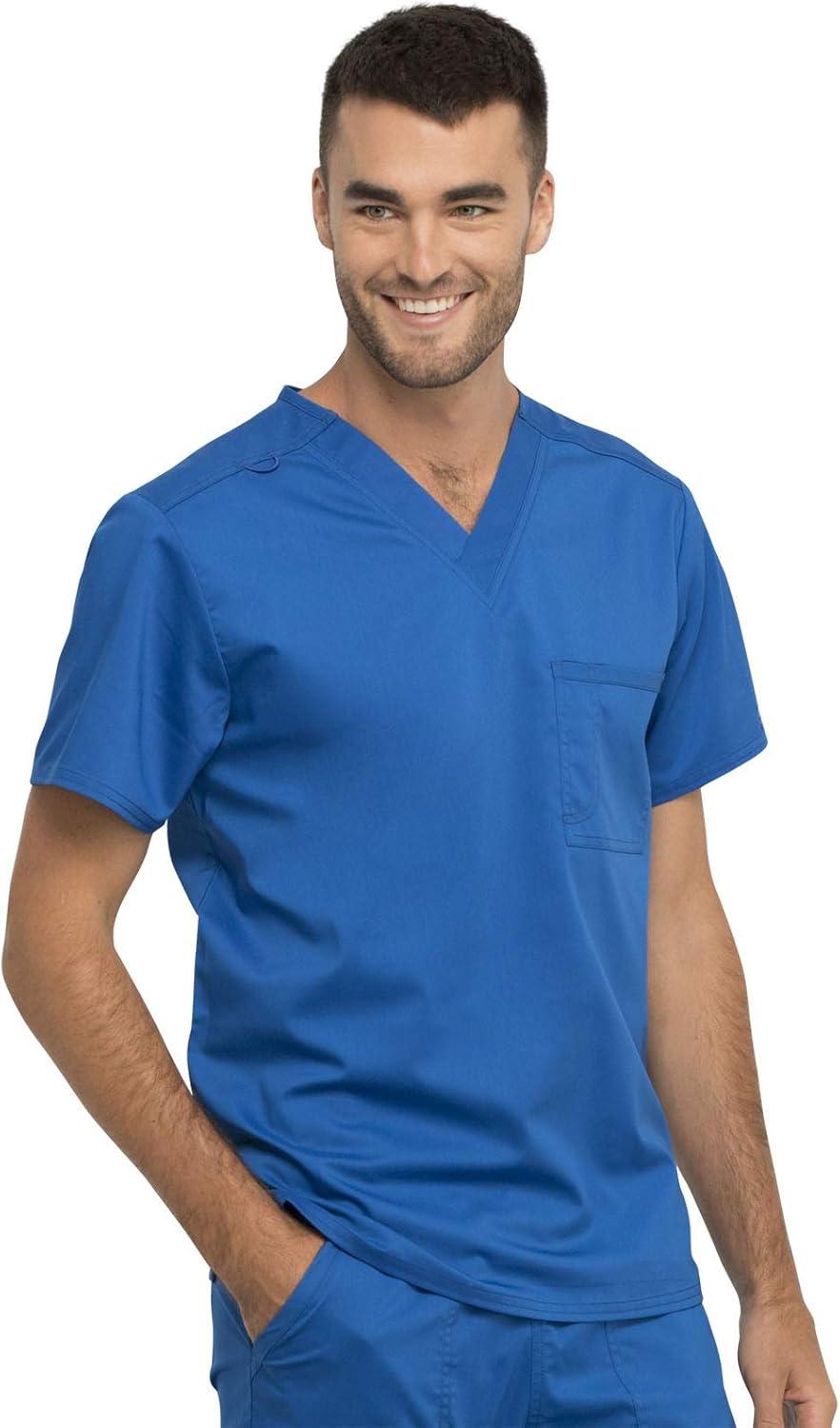 imageCherokee Men and Women Scrub Set Tuckable VNeck Top WW625 with Tapered Leg Drawstring Pant WW020Royal