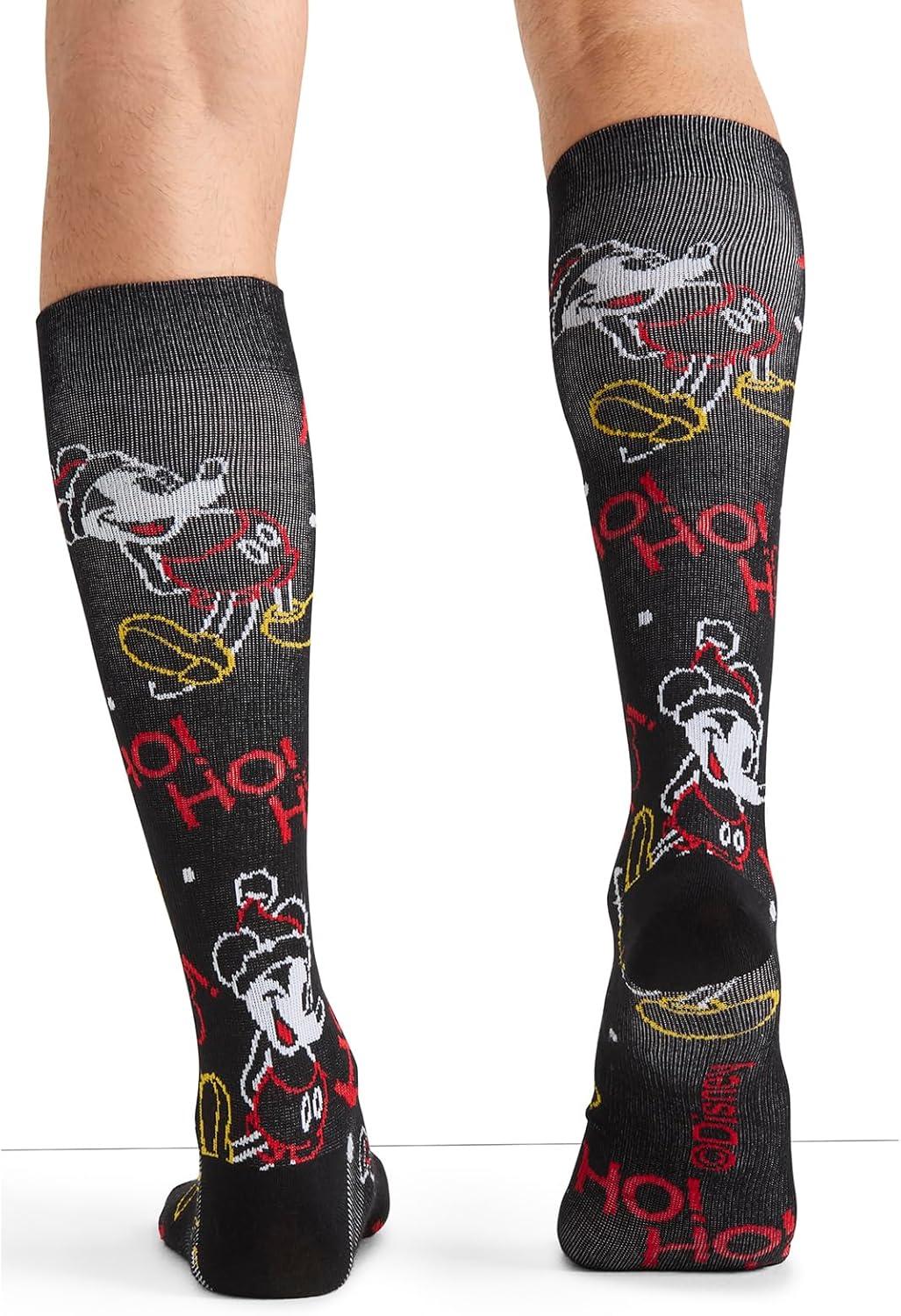 imageCherokee Mens Compression Socks 1015 mmHg Knee High Colorful Print Lightweight 1 Pair Pack MPRINTSUPPORTNeon Feet