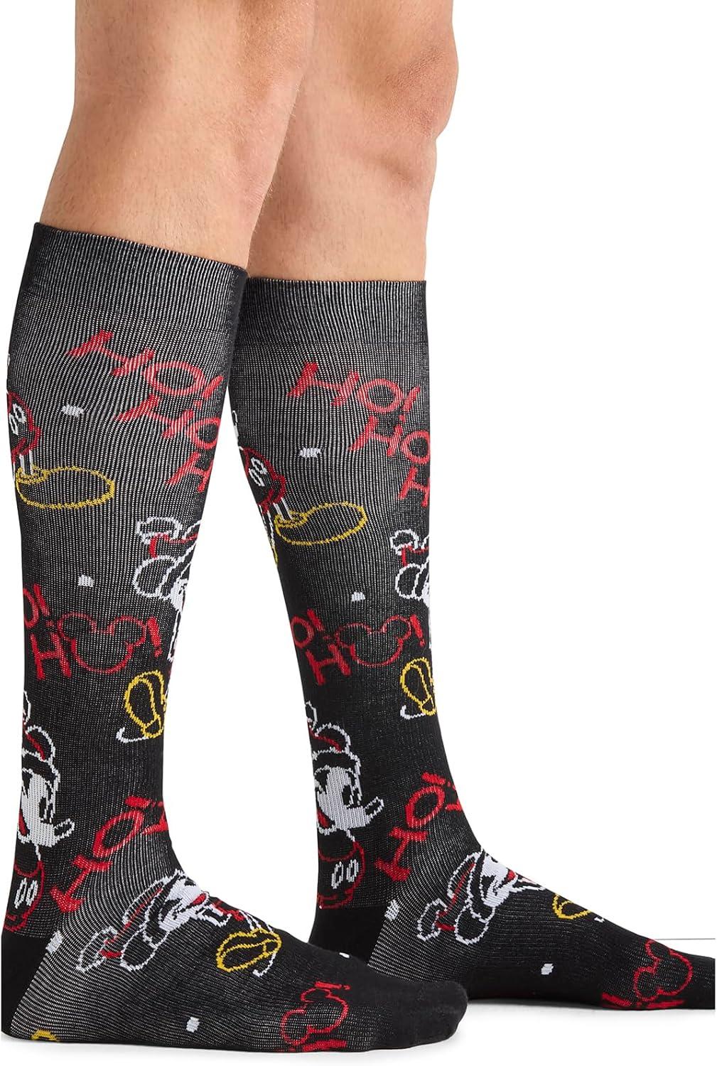 imageCherokee Mens Compression Socks 1015 mmHg Knee High Colorful Print Lightweight 1 Pair Pack MPRINTSUPPORTNeon Feet