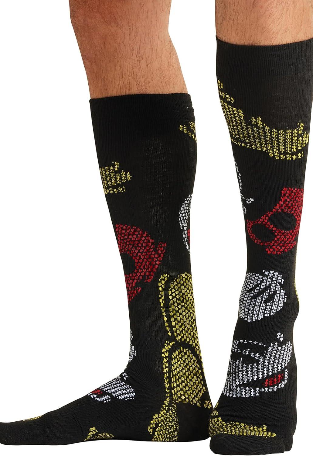 imageCherokee Mens Compression Socks 1015 mmHg Knee High Colorful Print Lightweight 1 Pair Pack MPRINTSUPPORTThe Original