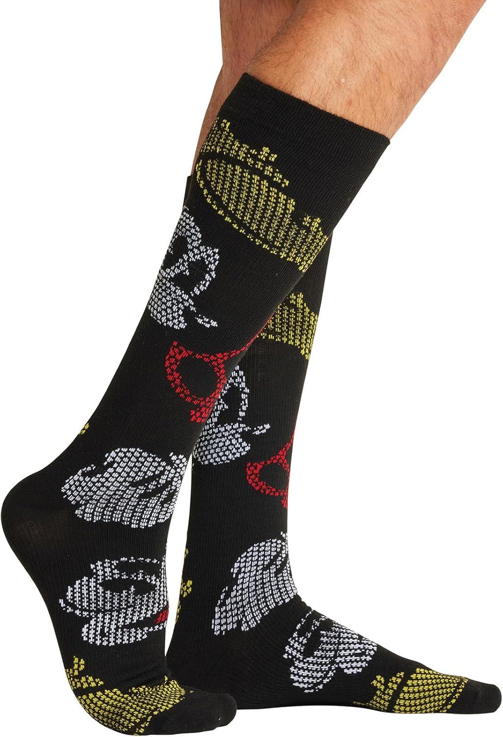 imageCherokee Mens Compression Socks 1015 mmHg Knee High Colorful Print Lightweight 1 Pair Pack MPRINTSUPPORTThe Original